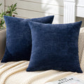 Gawamay Decorative Square Throw Pillow Covers 22"x22" Inch Set of 2, Super Soft Chenille Pillows Farmhouse Fall Pillowcase for Living Room…
