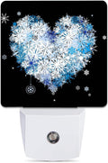 Winter Art Hearts Dusk to Dawn Night Light, Auto Sensor Lamp Home Indoor Stairway Kitchen Corridor, Night Lights Plug into Wall Decor…