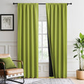 Nicetown 100% Blackout Curtains for Bedroom, Fresh Green 2 Pieces W52 x L84 Energy Efficient & Thermal Insulated Drapes, Rod Pocket Black L…
