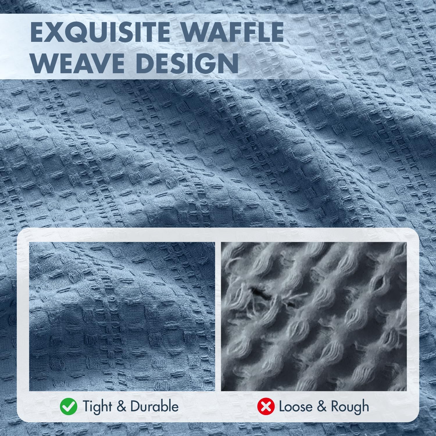 100% Cotton Waffle Pillow Shams Standard Size, 2 Pack 20x26 Decorative Pillow Covers for Bed Couch Sofa, Neutral Coastal Weave Cushion…