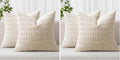 Miulee Pack of 4 Corduroy Decorative Throw Pillow Covers 18x18 Inch Soft Boho Striped Pillow Covers Modern Farmhouse Home Decor for Sofa Li…