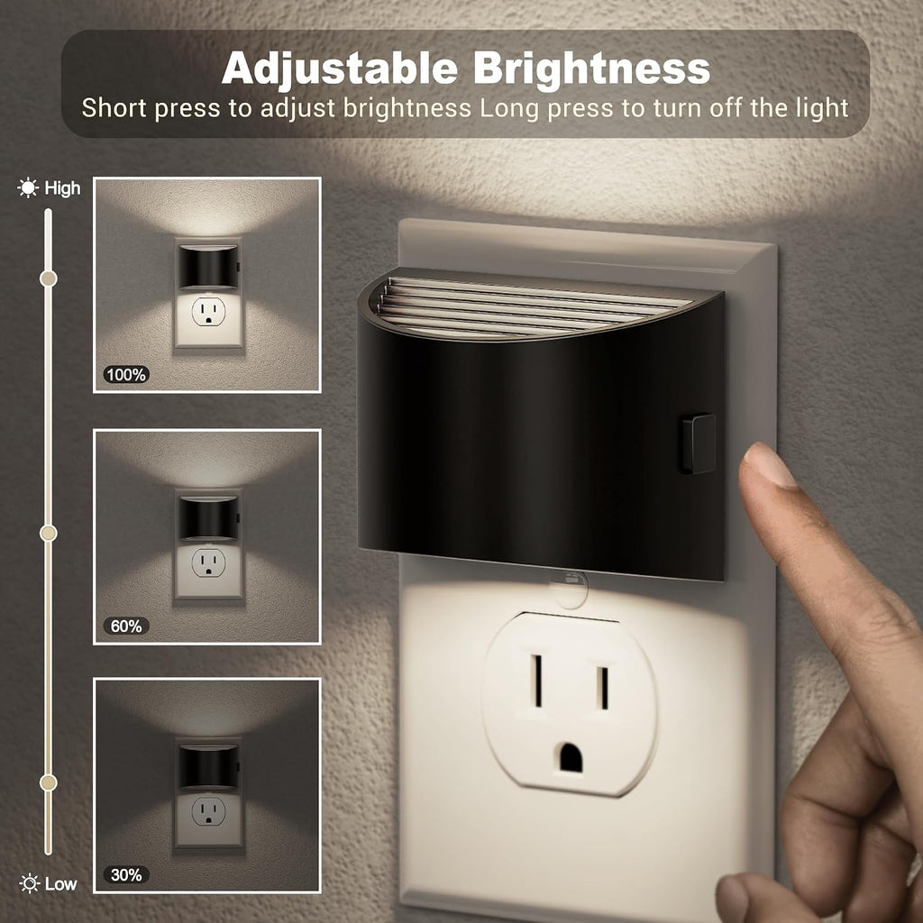 JandCase Night Light, Automatic Night Lights Plug into Wall,2 Pack Dusk to Dawn Sensor Nightlight, 5000K Brightness Adjustable Nightlight f…