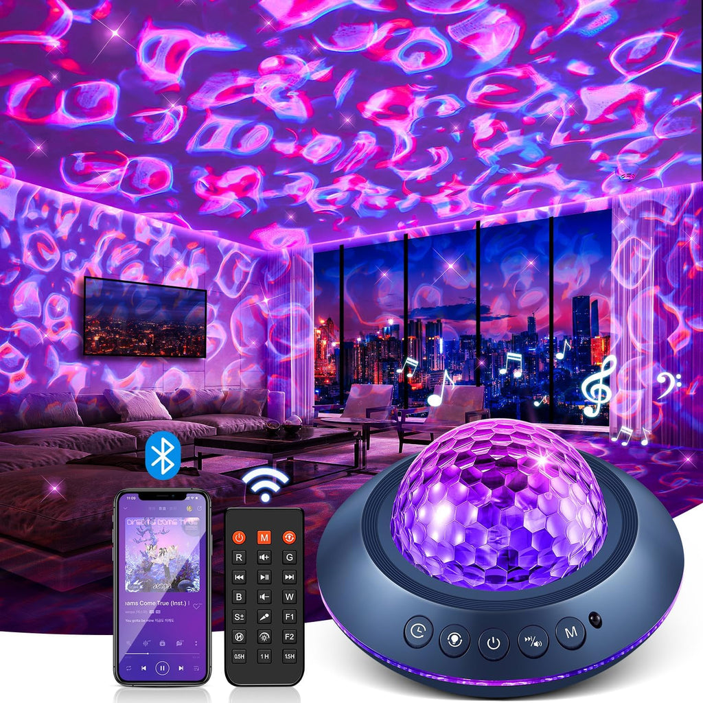Galaxy Projector for Bedroom, White Noises & Bluetooth Night Light Projector,360° Full Coverage Ceiling Projector Galaxy Light…