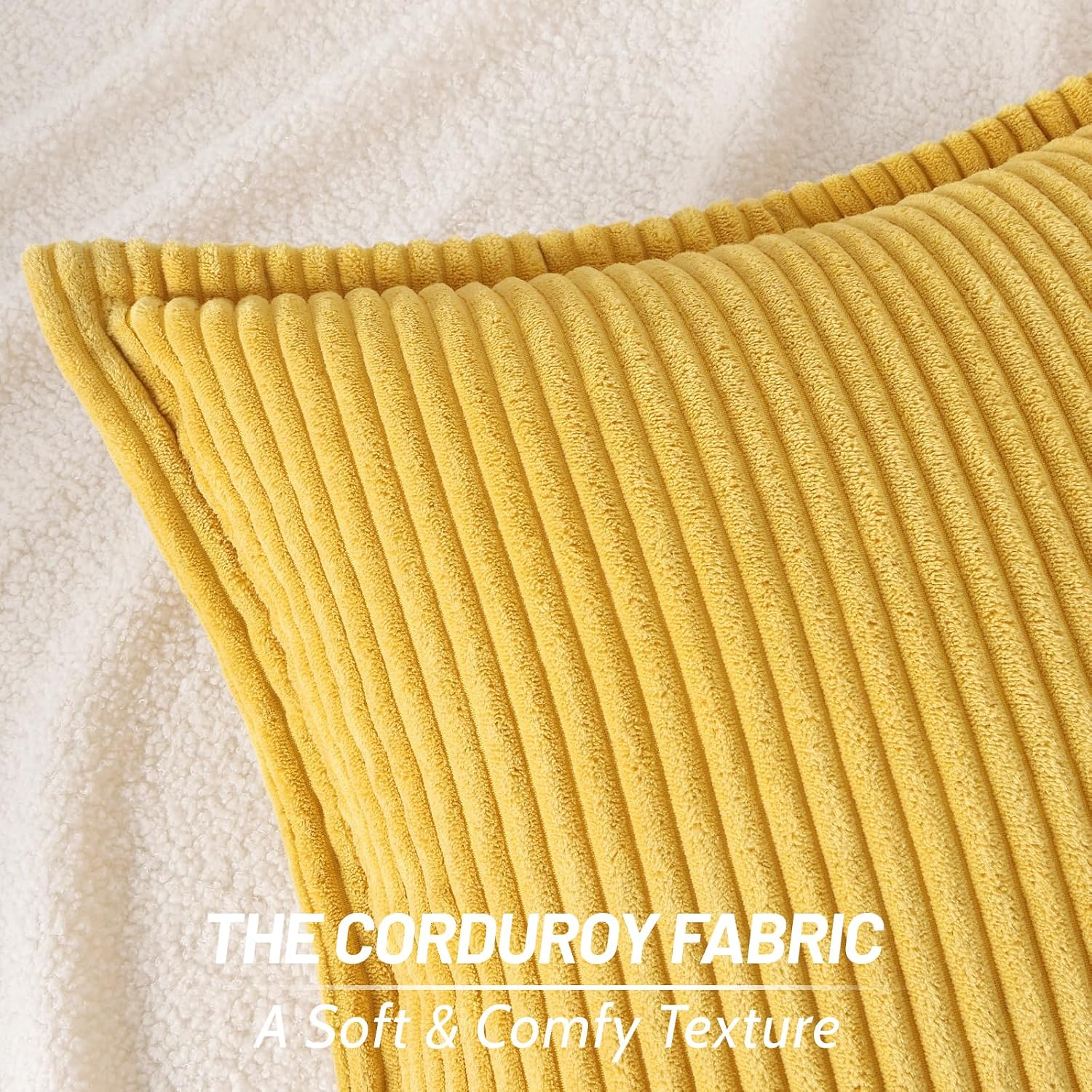 Mecatny Corduroy Summer Throw Pillow Covers 26x26 Set of 2, Neutral Decorative Soft Boho Couch Pillow Covers with Broadside for Sofa…