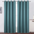 Lemomo Blackout Curtains 66 x 84 inch/Sea Teal Curtains Set of 2 Panels/Thermal Insulated Room Darkening Bedroom Curtains 84 inch silver