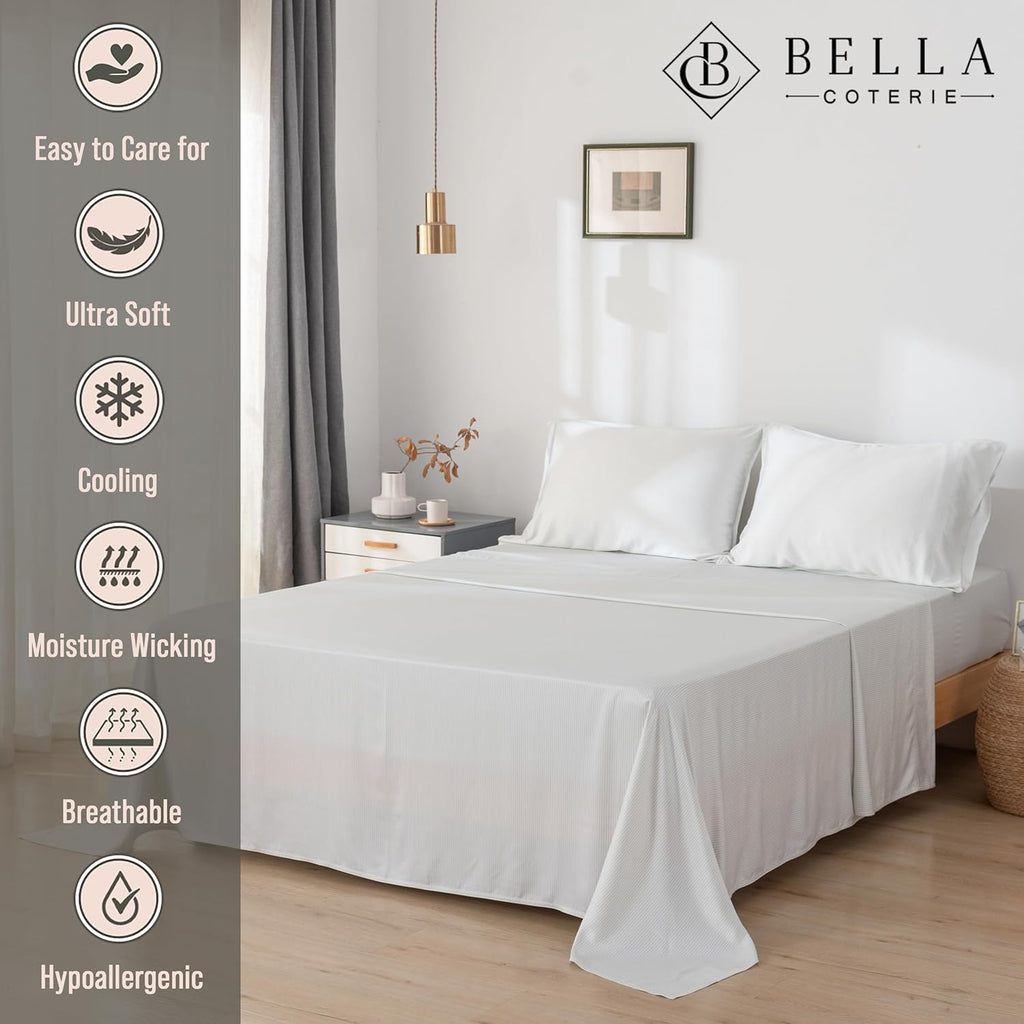 Bella Coterie Luxury Bamboo Viscose King Size Sheet Set | 100% Organically Grown | Ultra Soft | Cooling for Hot Sleepers | 18" Deep…