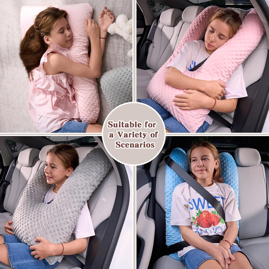 Travel Pillow for Kids Adult in Car - Pillow for Car Sleeping Ultra Large U Shaped with Removable Soft Cover Support Fix Neck and Body…