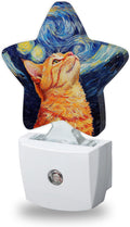 Cat Starry Night Night Lights Plug Into Wall Decorative, Oil Painting Nightlight with Dusk Sensor for Bathroom, Kitchen, Entryway, Room…