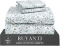 Ruvanti 100% Cotton Percale Sheets Twin XL Size 4 Piece Set, Cooling Bed Sheets for Hot Sleepers, Deep Pocket 16”, Breathable Lightweight &…