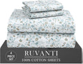 Ruvanti 100% Cotton Percale Sheets Twin Size 4 Piece Set, Cooling Bed Sheets for Hot Sleepers, Deep Pocket 16”, Breathable Lightweight & Du…
