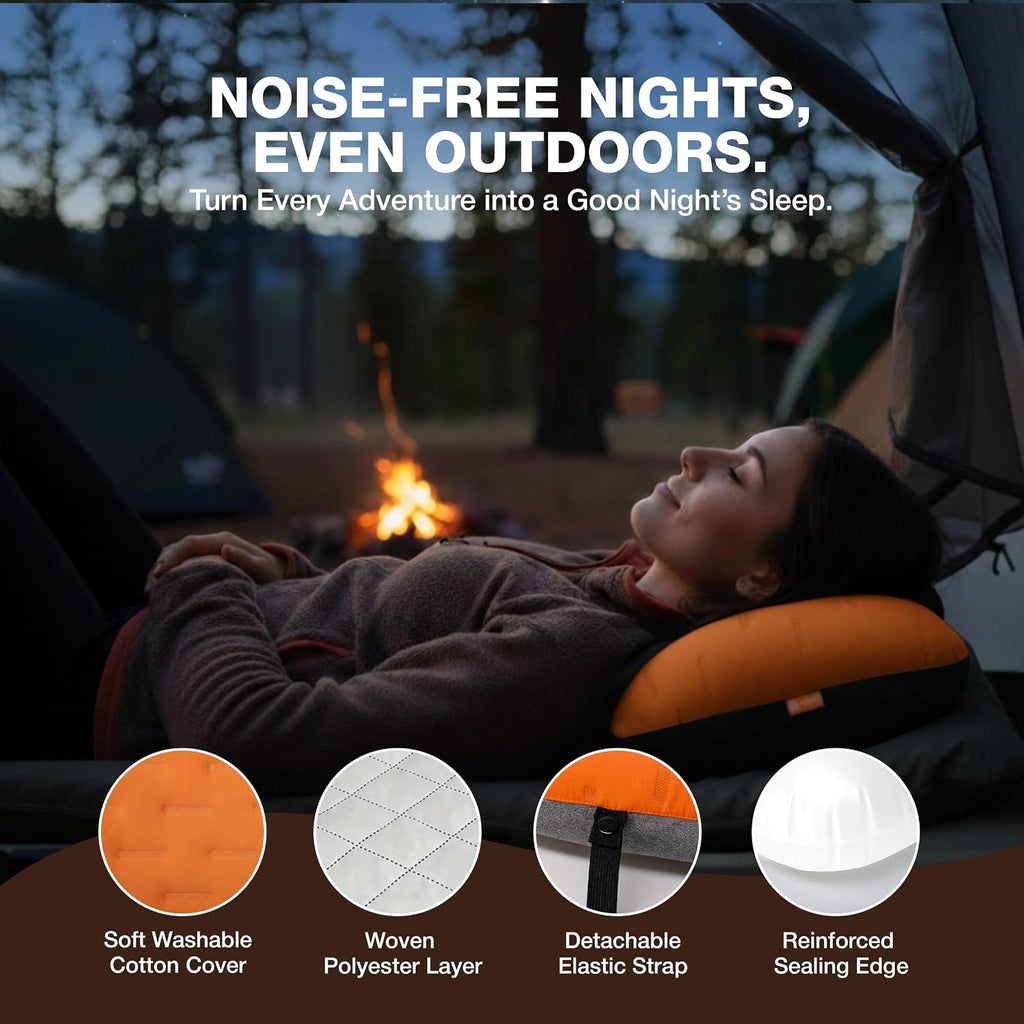 Inflatable Camping Pillow - Ultralight Compact Air Pillow for Travel, Backpacking & Hiking - Ergonomic Neck & Lumbar Support - Portable…