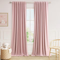 Guken 100% Blackout Linen Curtains 84 Inch 2 Panels Set for Girl's Bedroom, Living Room, Nursery, Back Tab Thermal Insulated Black Out Drap…
