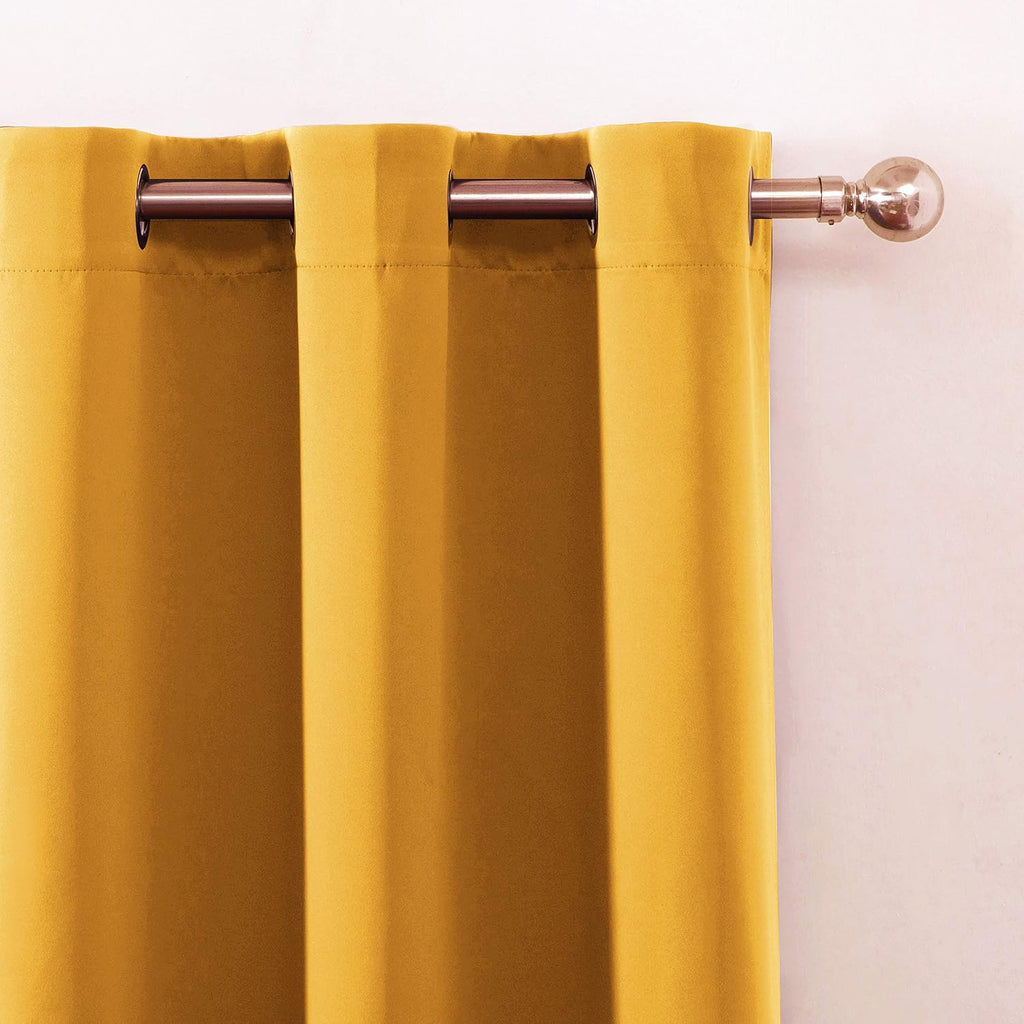 Lemomo Yellow Thermal Blackout Curtains/38 x 54 Inch/Set of 2 Panels Room Darkening Curtains for Bedroom 54 Inch silver