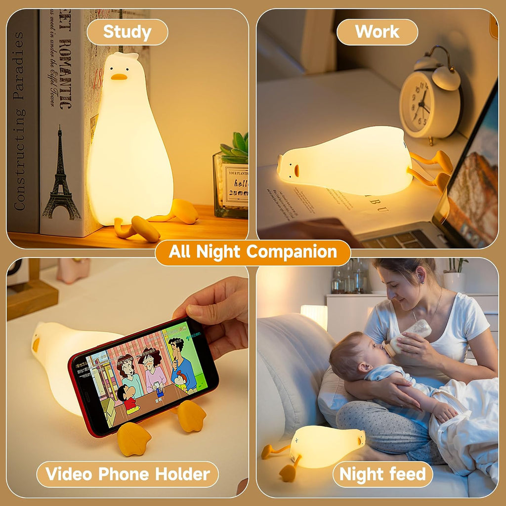 Cute Duck/Chicken/Rabbit/Panda NightLight, LED Squishy Animal Novelty Lamp for Toddler Baby Kids, Nursery Touch Kawaii Room/House Decor…