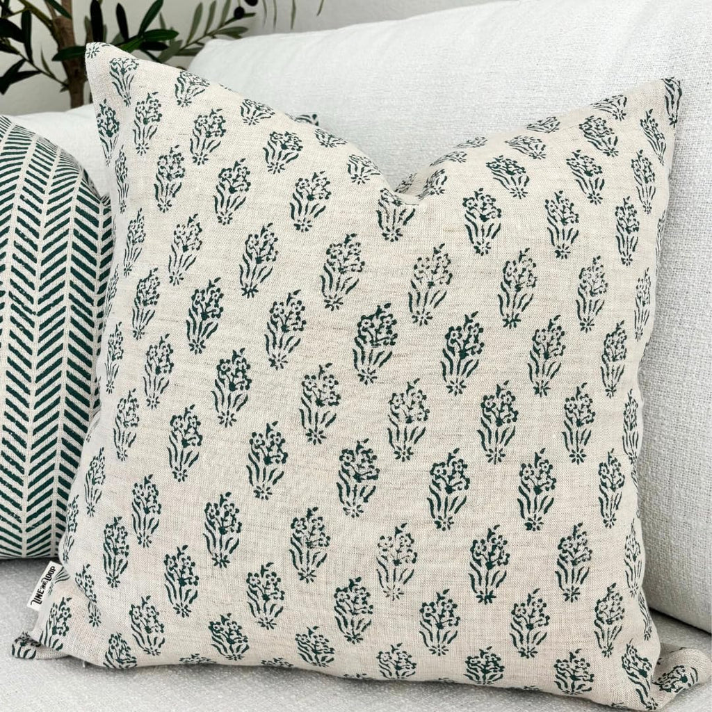 LineandLoop Linen Green Pillow Throw Pillow Covers 20x20 inch Pillow Farmhouse Style Spring Decorative Pillow Covers for Couch Living Room,…