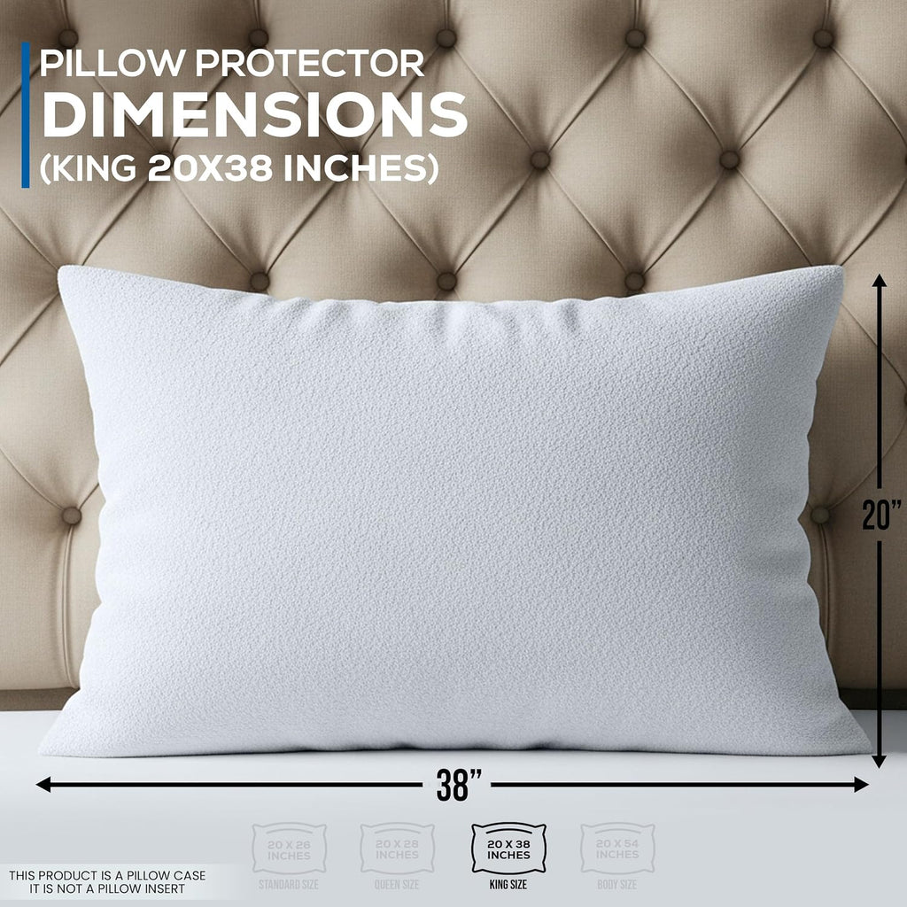 Utopiabedding Utopia Bedding Set of 4 Waterproof Pillow Protectors with Zipper King Size, Terry Pillow Covers, Bed Bug and Dust Mite Proof…