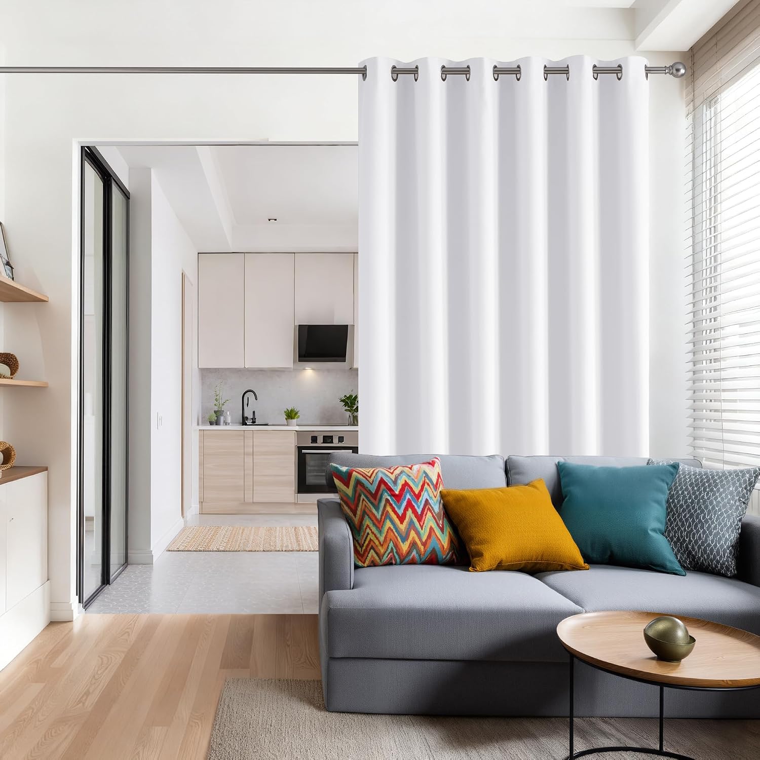 Rybhome RYB HOME Blackout Thermal Insulated Curtains, Portable Curtain for Sliding Glass Door/Storage/Space Room Divider, Large Window Trea…