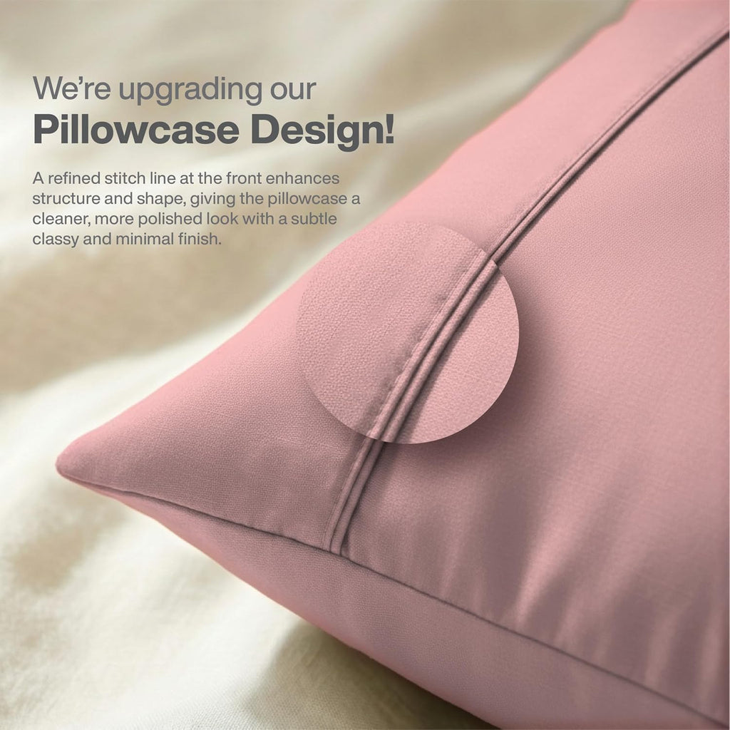 Queensbay Standard Pillow Cases Set of 2, Microfiber Cooling Pillowcases, Soft Breathable Envelope Closure Pillow Covers, Wrinkle Free Easy…