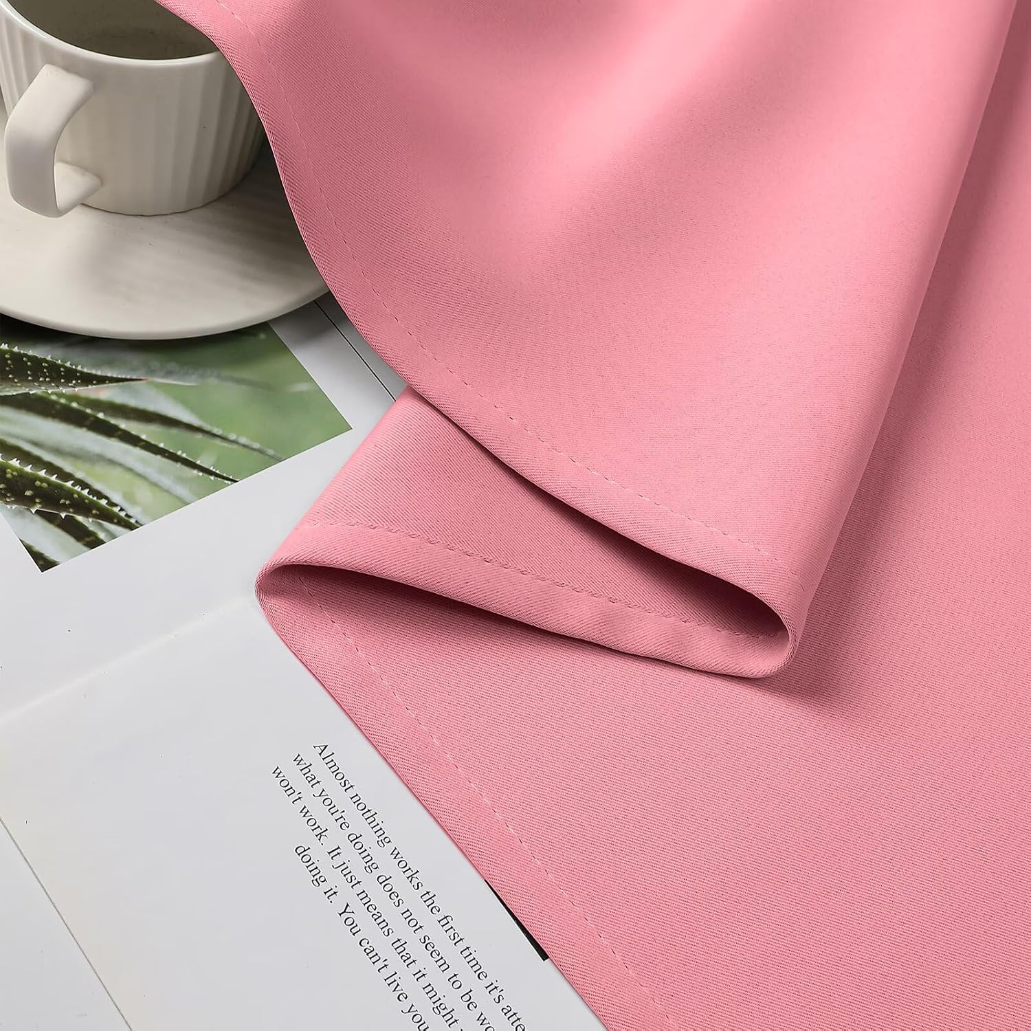 CUCRAF Custom Pink Blackout Curtains 1 Panel Set, Thermal Insulated Grommet Room Darkening Curtain for Living Room Bedroom, Light…