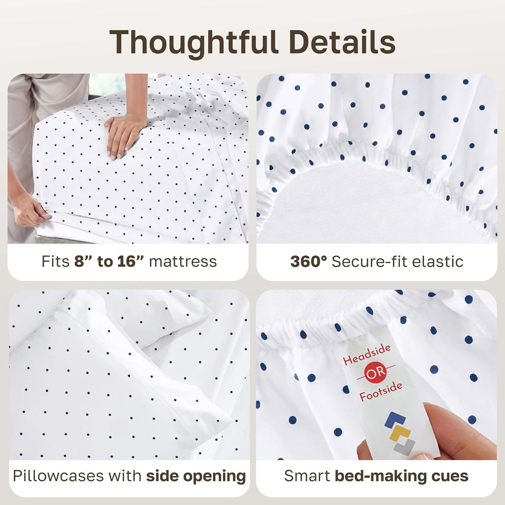 CaliforniaDesignDen California Design Den Soft 100% Cotton Full Sheet Set, 400 TC Good Housekeeping Award Winner, Smooth Sateen Finish with…