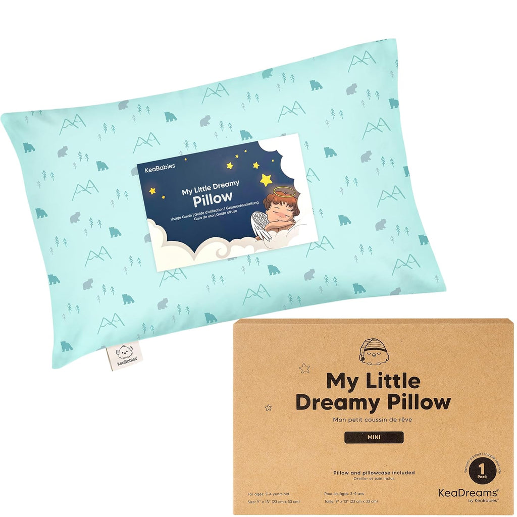 Mini Toddler Pillow with Pillowcase - 9x13 My Little Dreamy Travel Kids Pillow for Sleeping, Toddler Bed, Small, Tiny, Organic Cotton…