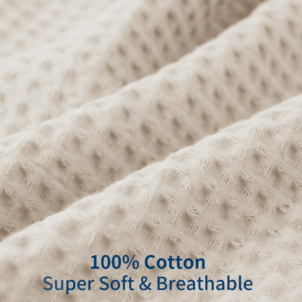 ZaizaiHome 100% Egyptian Cotton 600 TC Waffle Weave Throw Pillow Covers 2 Pack, Ultra Soft Breathable Euro Pillow Shams Covers, Decorative…