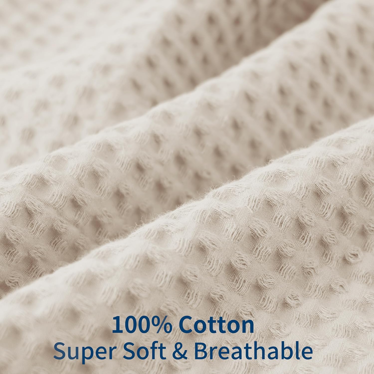 ZaizaiHome 100% Egyptian Cotton 600 TC Waffle Weave Throw Pillow Covers 2 Pack, Ultra Soft Breathable Euro Pillow Shams Covers, Decorative…