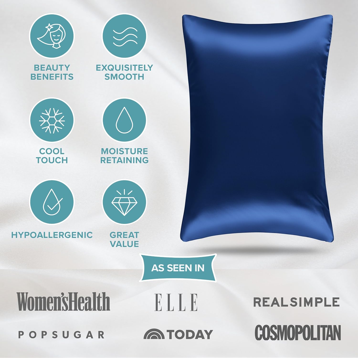 BareHome Bare Home 100% Mulberry Silk Pillowcase for Hair and Skin - Ultra 6A Grade 19 Momme Silk Pillow Case - Hidden Zipper - Breathable…