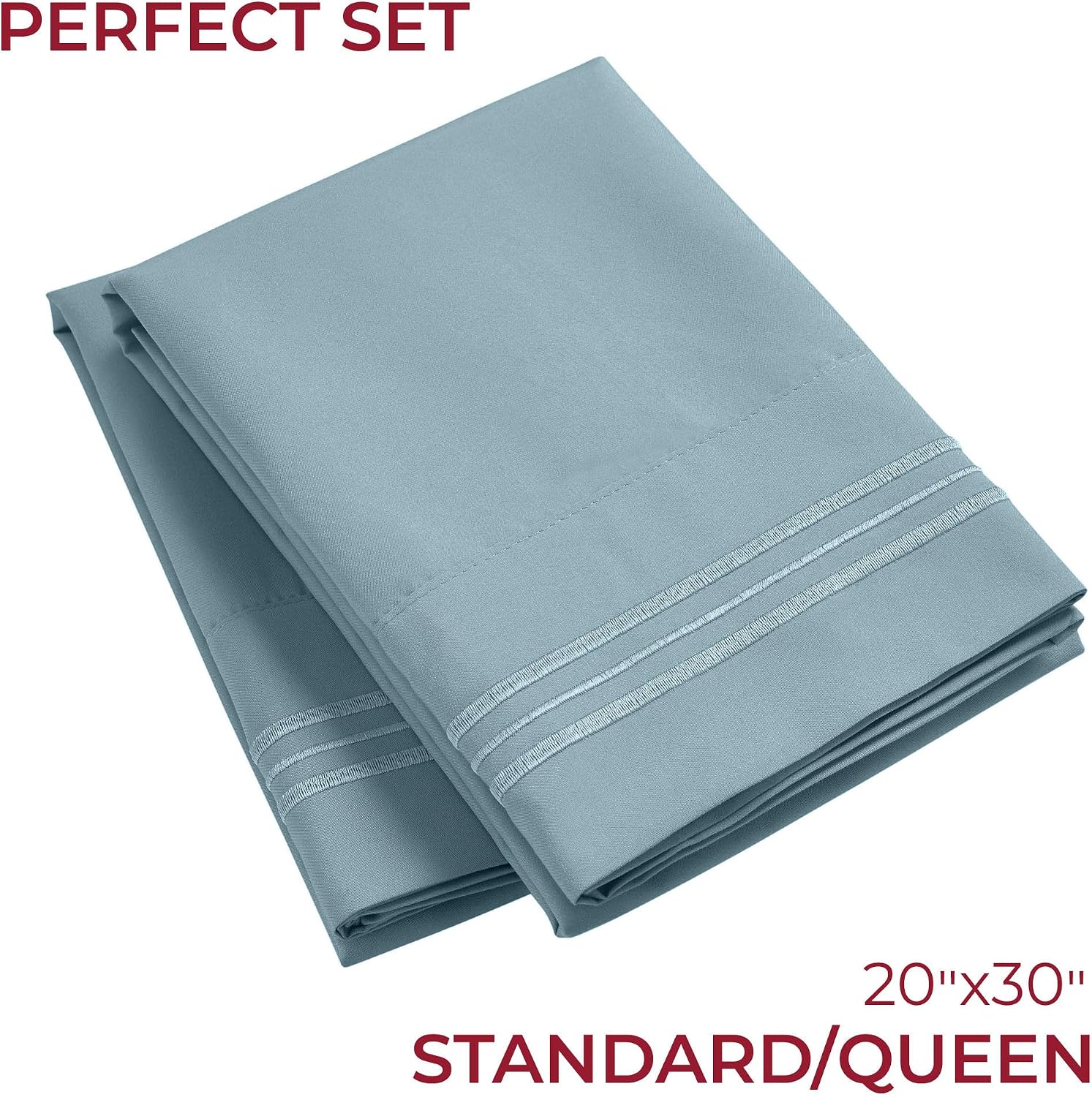 Mellanni Pillow Cases - Luxury, Extra Soft, Cooling Pillow Covers - 2 PC Iconic Collection Pillowcases - Envelope Closure (Standard/Queen 2…