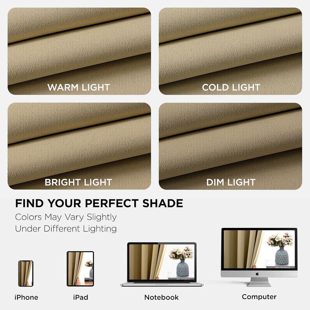 Joydeco Blackout Curtains 90 Inch Length 2 Panels Set, Thermal Insulated Long Curtains& Drapes 2 Burg, Room Darkening Grommet Drapes for Li…