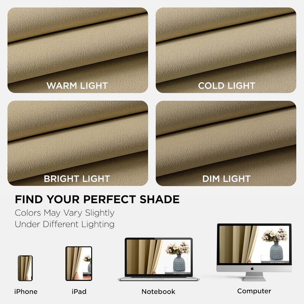 Joydeco Blackout Curtains 84 inches Long 2 Panels Set, Thermal Insulated Long Curtains & Drapes 2 Burg, Room Darkening Grommet Drapes for B…