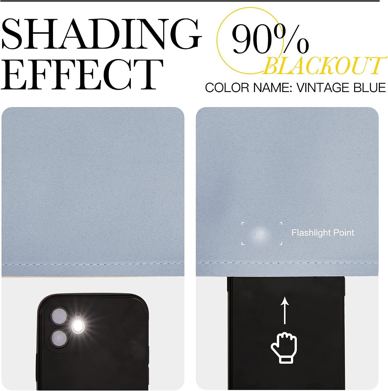 NICETOWN Blackout Curtains Window Panel Drapes - (Vintage Blue Color) W42 x L63, 2 Panels, Home Decoration Light Blocking Thermal…