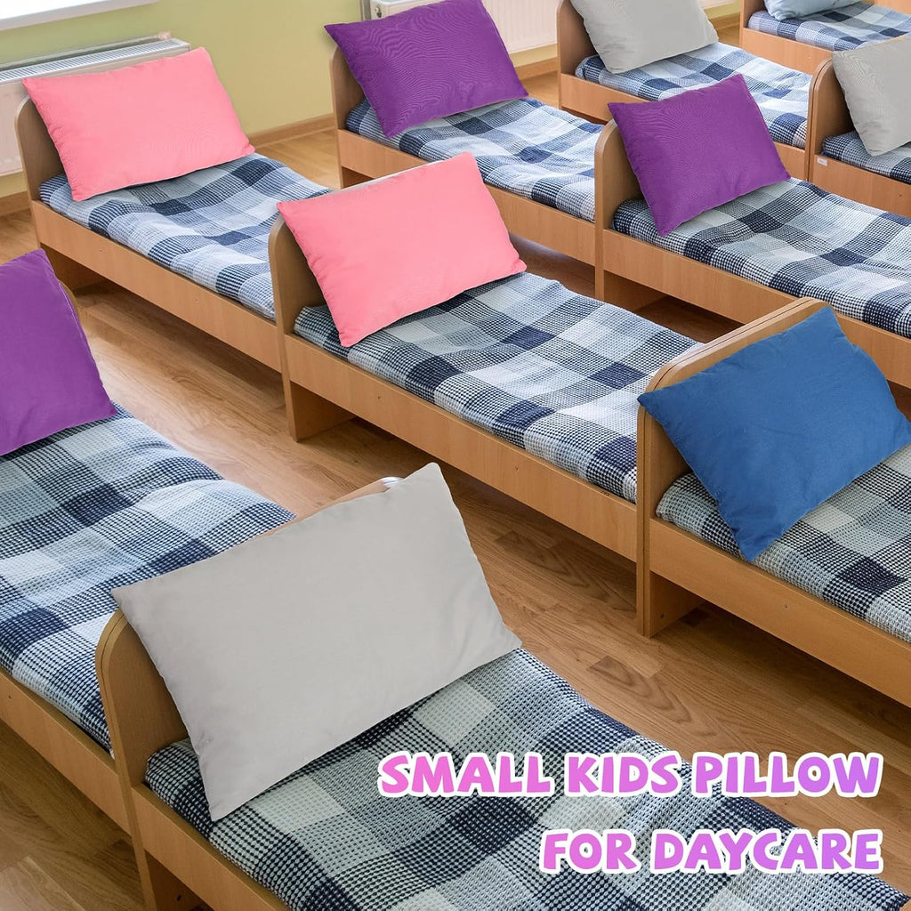 Kigley 16 Pcs Mini Pillow 14" x 9" Small Pillows for Sleeping Daycare Travel Nap Time Neck Lumbar(Dark Colors) 16 Pcs 9 inches cotton
