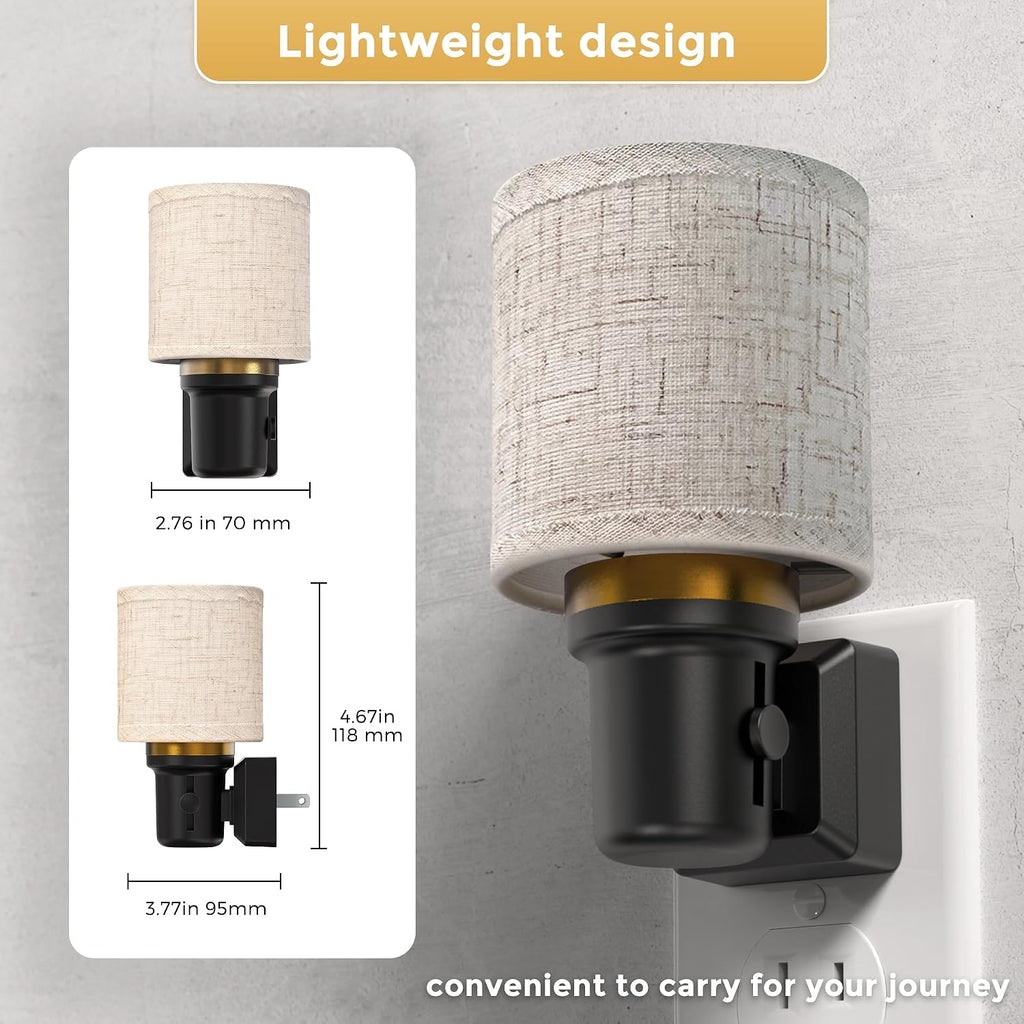 L LOHAS LED Night Lights Plug into Wall, 2 Pack Linen Fabric Cylinder Decor Night Light, Dusk to Dawn Sensor Vintage Nightlight, 0-100LM…