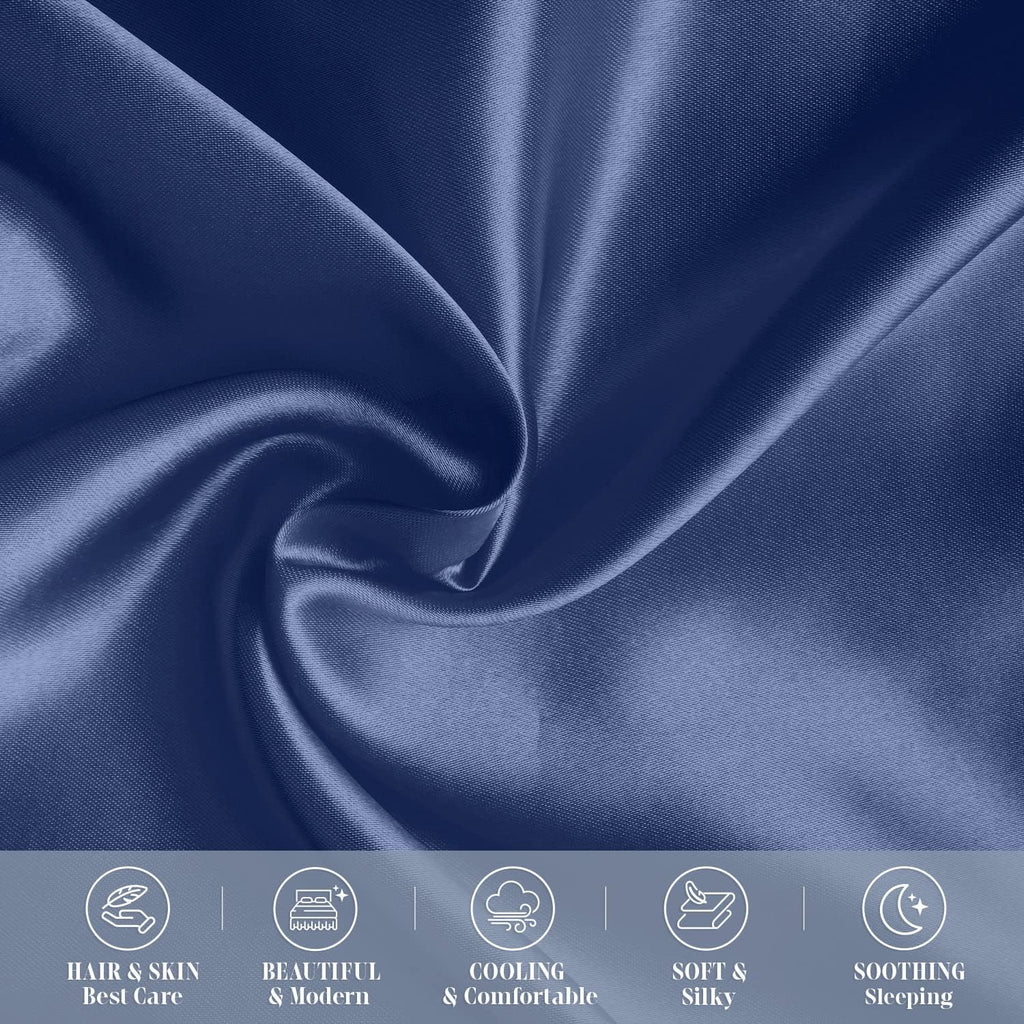 Elegantcomfort Elegant Comfort 2-Pack Cooling Viscose Satin Pillowcase Set with Hidden Zipper Closure, Silky Smooth for Hair and fabric…