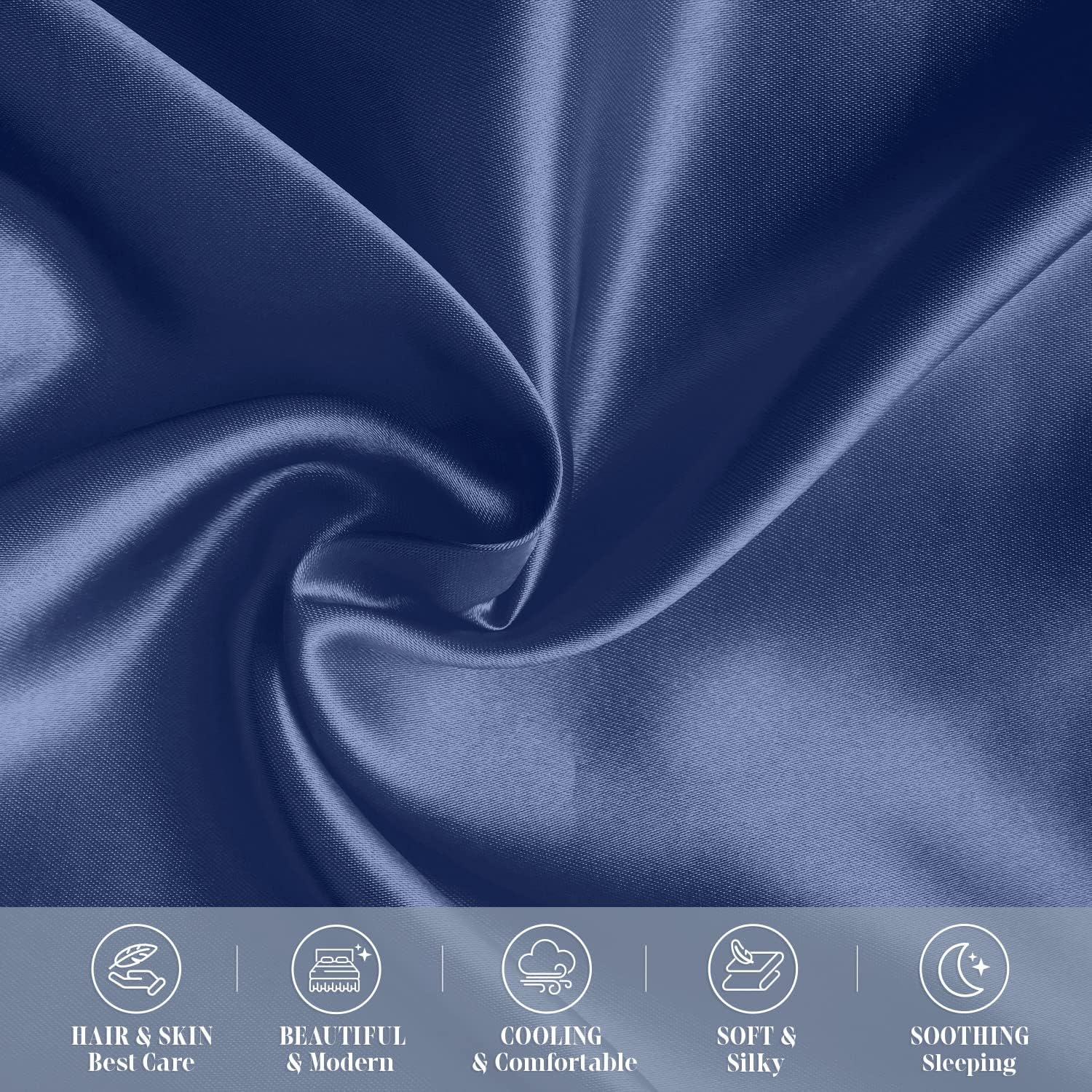 Elegantcomfort Elegant Comfort 6-Pack Cooling Viscose Satin Pillowcase Set with Hidden Zipper Closure, Silky Smooth for Hair and fabric…