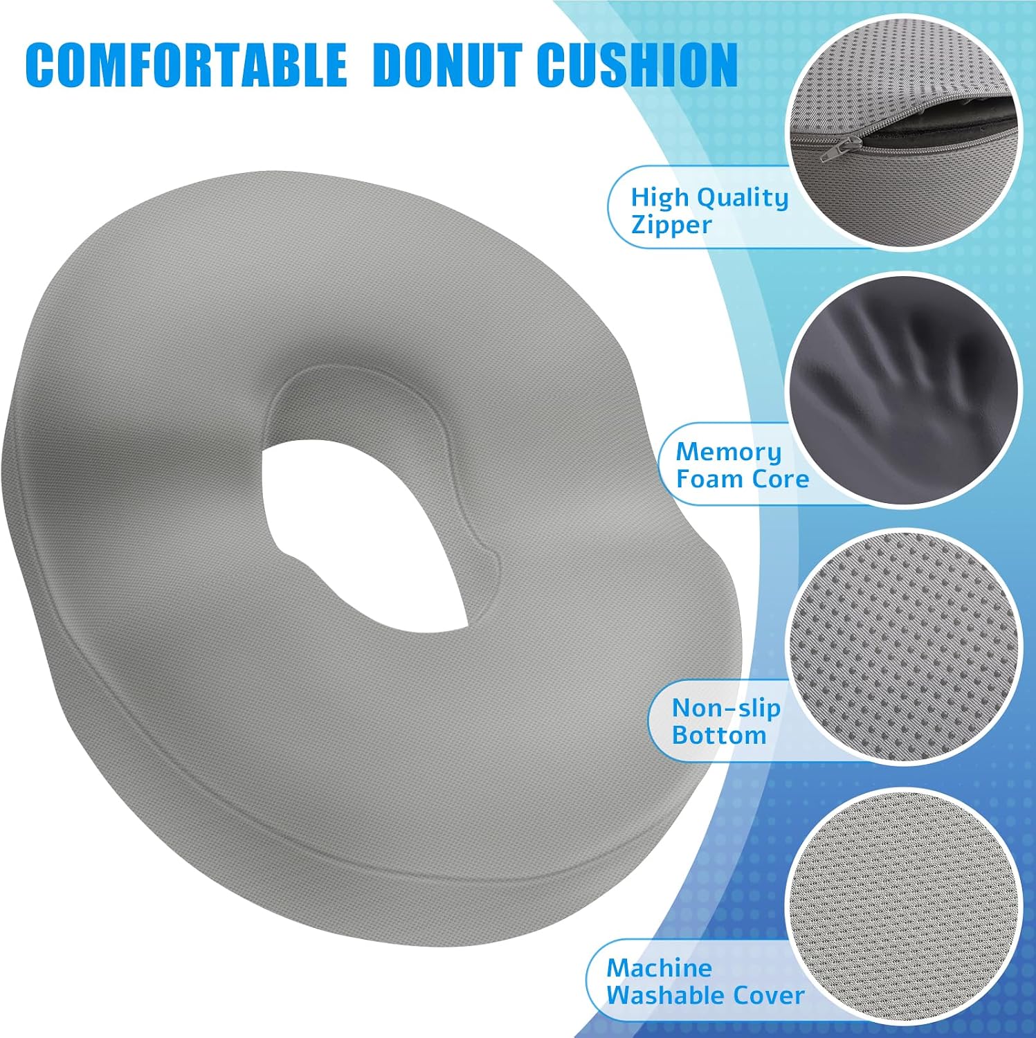 BlissTrends Donut Pillow Seat Cushion, Donut Chair Cushions for Postpartum Pregnancy & Hemorrhoids, Tailbone Cushion, Lifting Cushions for…