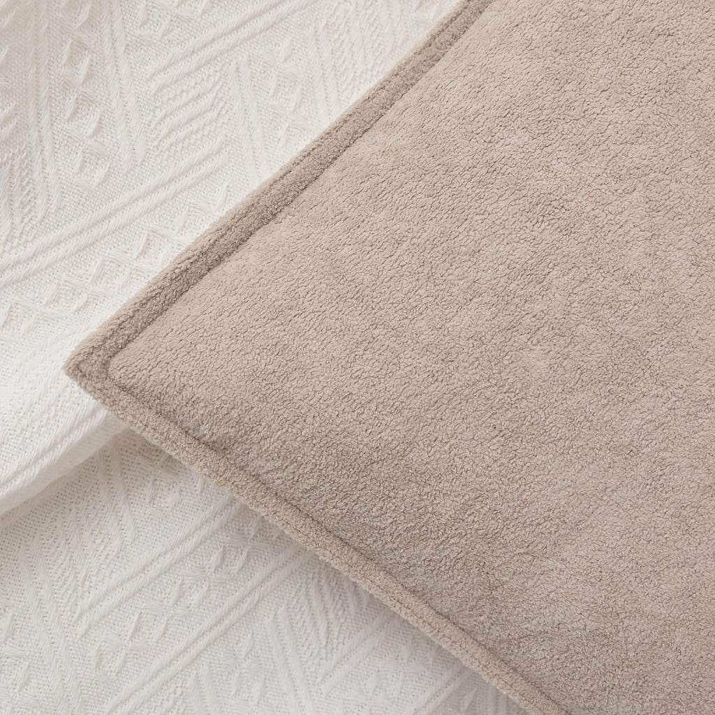 KevinTextile Kevin Textile Waterproof Decorative Pillow Covers Khaki 12x20 Inch Pack of 2 Soft Boucle Textured Lumbars Cushions Elegant Acc…