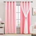 Addsomecolortolife XiDi Pink Curtains for Bedroom Decor, Baby Pink Kids Blackout Curtains for Girls Room, Princess Unicorn Wall Decor Set o…