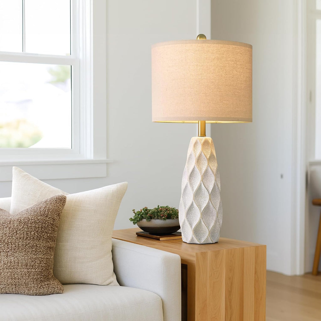 27.5" Ceramic Table Lamps for Living Room Bedroom Lamps Set of 2 Modern Boho Bedside Lamps Night Stands Farmhouse Vintage Large…