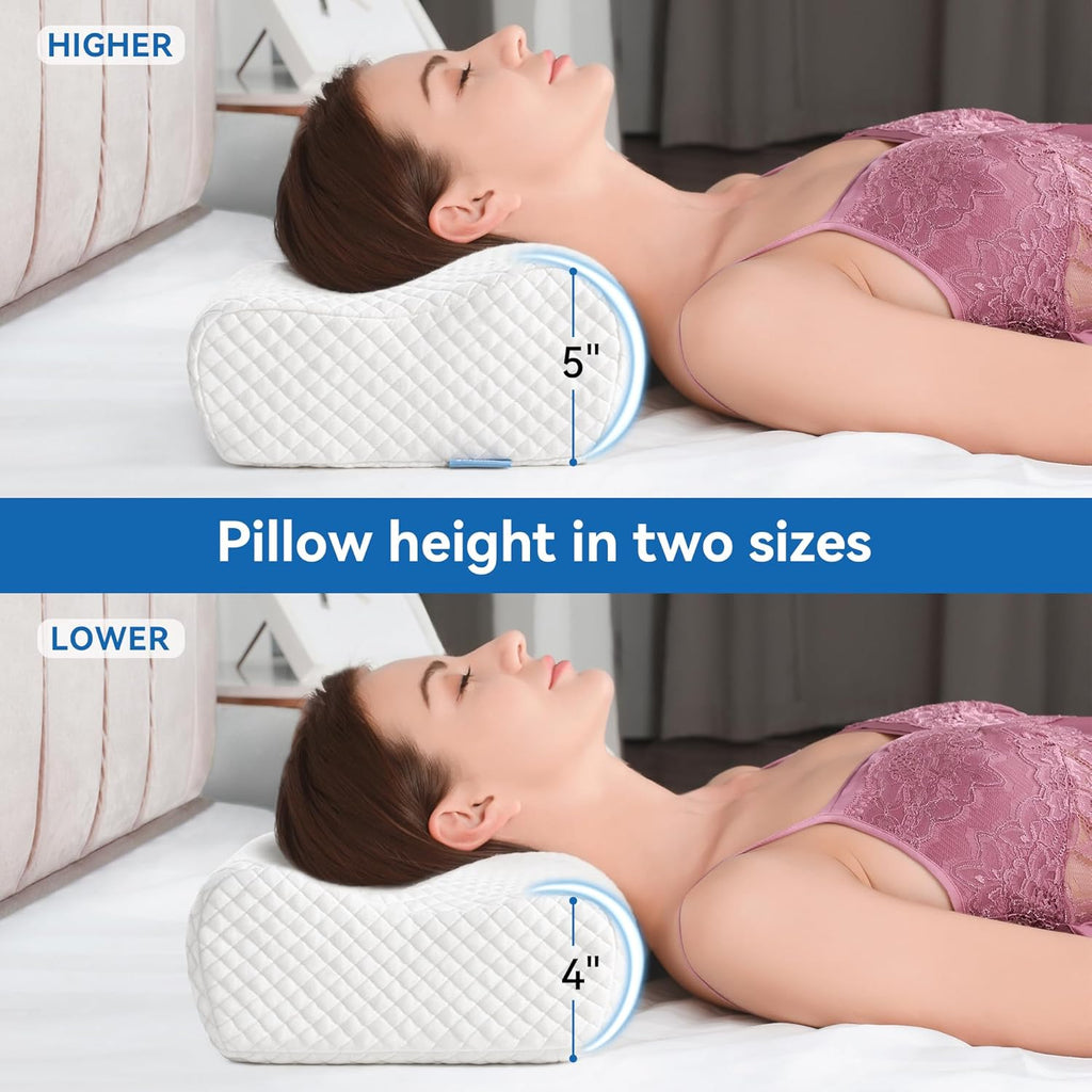Amaeromax AM AEROMAX Travel Contour Memory Foam Pillow, Cervical Pillow for Neck, Neck Orthopedic Sleeping Pillows for Side, Back and Stom…