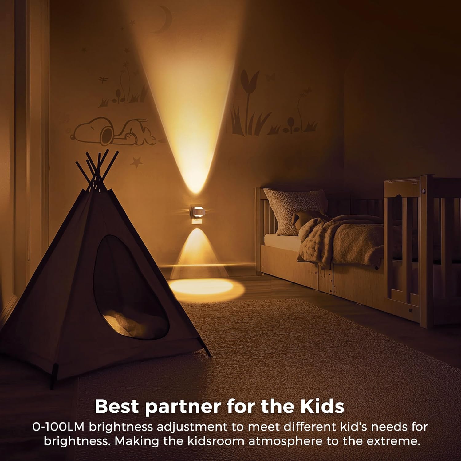L LOHAS LED Night Lights Plug into Wall, Night Light Projector, Dusk to Dawn Sensor, Rotating White Nightlight for Kids, Soft White…
