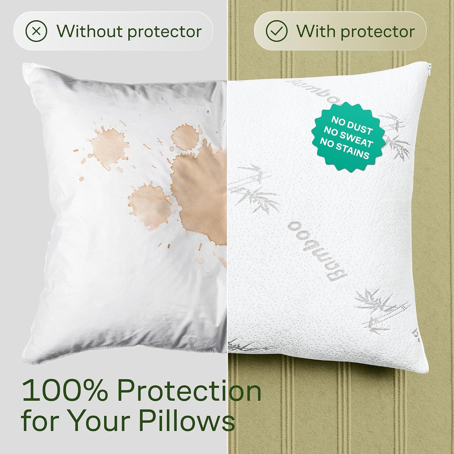 Niagara Sleep Solution Cloud-Like Pillow Protectors with Zipper Queen Size - Breathable Cooling Pillow Covers for Hot Sleepers - 100%…