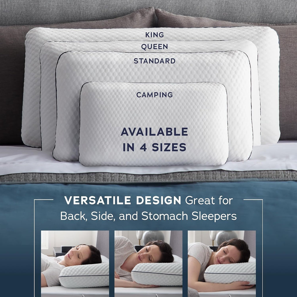 WEEKENDER Gel Memory Foam Pillow - Standard Size - 6-Pack - Medium Firm Feel - Neck and Shoulder Support - Side & Back Sleepers - Home…