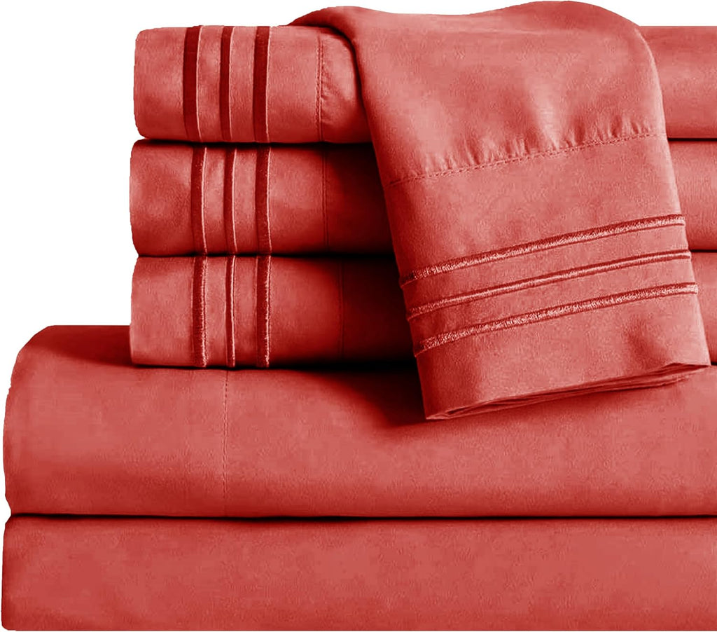 MocassiLuxuryBedding Mocassi Full Sheet Set - Luxury Hotel 1800 Premier Bedding Sheets & Pillowcases - Ultra Soft Breathable & Cooling Bed…