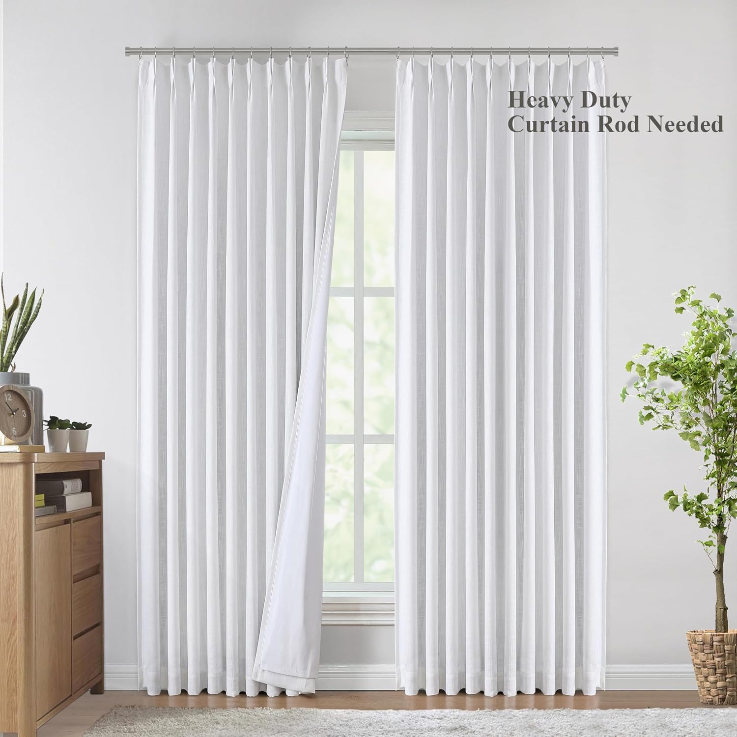 VisionHome Vision Home White Pinch Pleated Full Blackout Curtains 60 inch Wide Thermal Insulated Window Curtains 84 inch for Living Room Be…