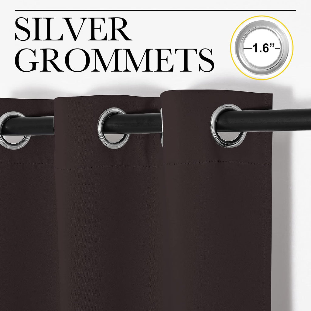 NICETOWN Blackout Thick Window Curtains - Thermal Insulated Grommet Drape Panels for Bedroom and Living Room (Brown, Set of 2, W42 x L90…