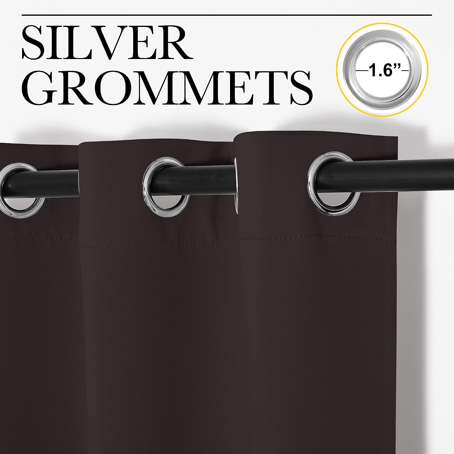 NICETOWN Blackout Thick Window Curtains - Thermal Insulated Grommet Drape Panels for Bedroom and Living Room (Brown, Set of 2, W42 x L90…