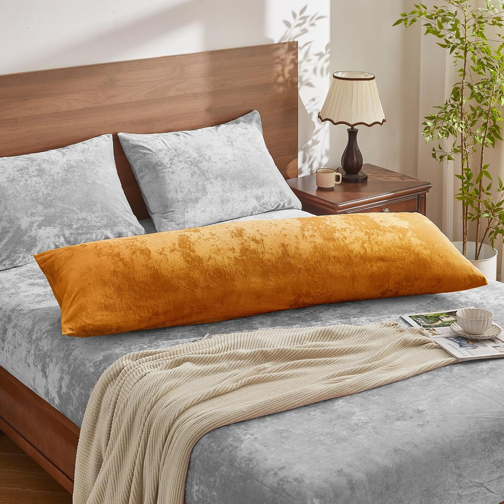 BEDELITE Velvet Body Pillow Cover with Zipper, Soft and Plush 20x54 Long Pillow Case, Velvety Smooth and Cozy Body Pillow Pillowcase for…