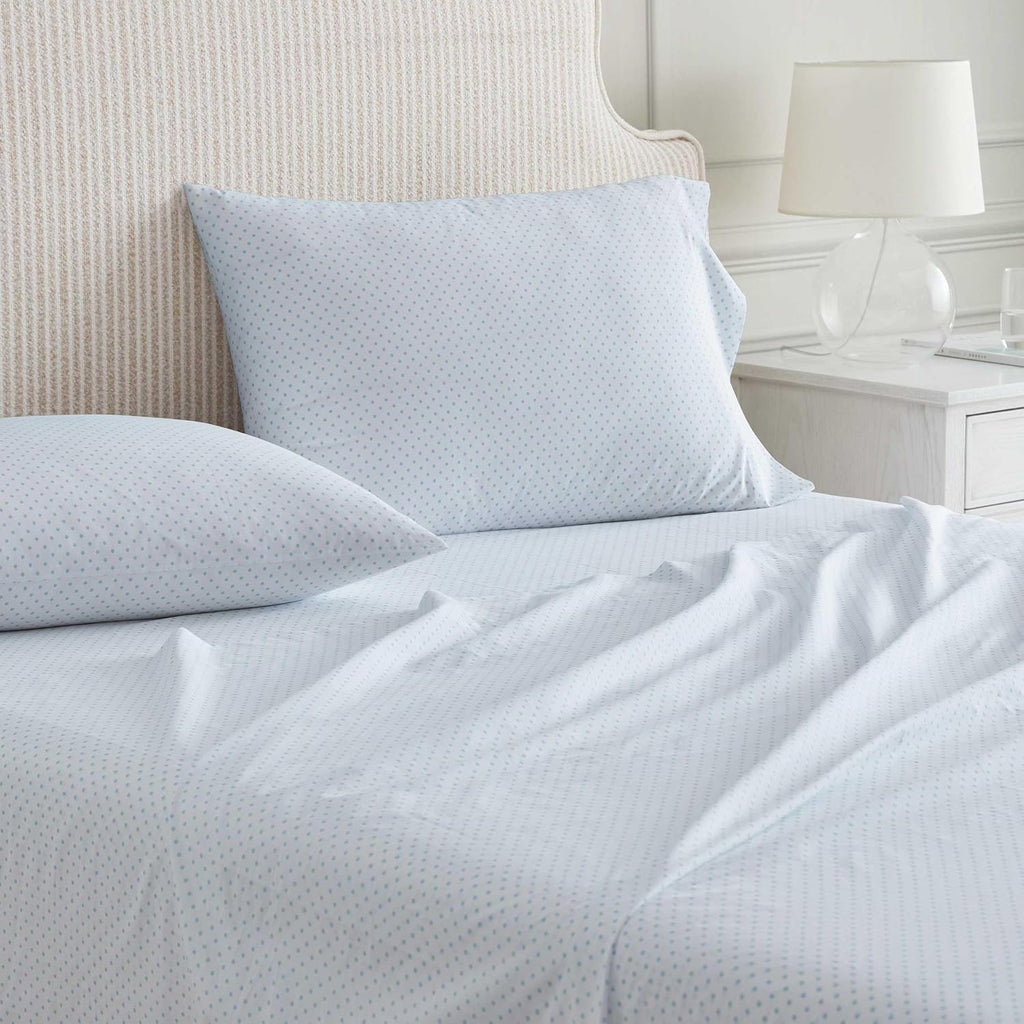 MarthaStewart Martha Stewart - Full Size Sheets Set, Crisp & Tailored Cooling Sheets with a Naturally Smooth Cotton Percale Lightweight Fee…